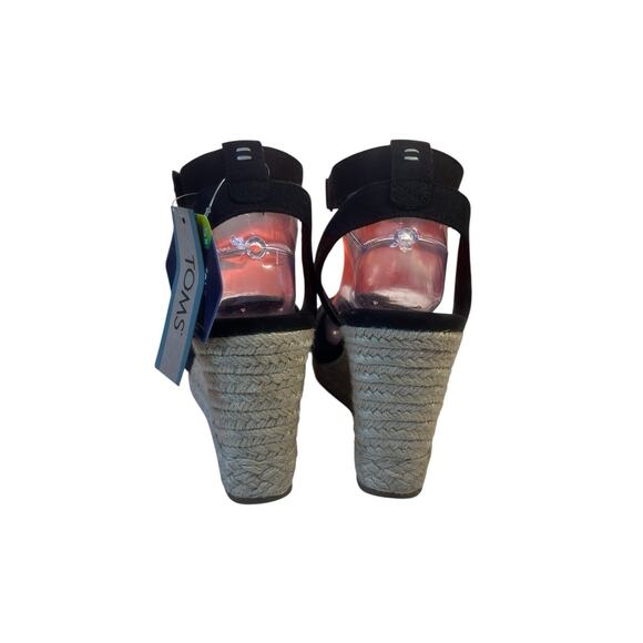 TOMS Marisela Wedge Sandal 7510534 Black Size 9.5 NWT - Picture 4 of 8